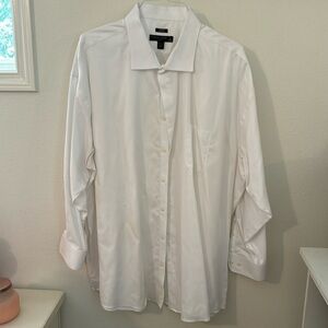 Pronto Uomo Long Sleeve Dress Shirt white Nordstrom exclusive size 20 34/35